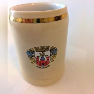 German Stoneware Beer Mug, crest detail.